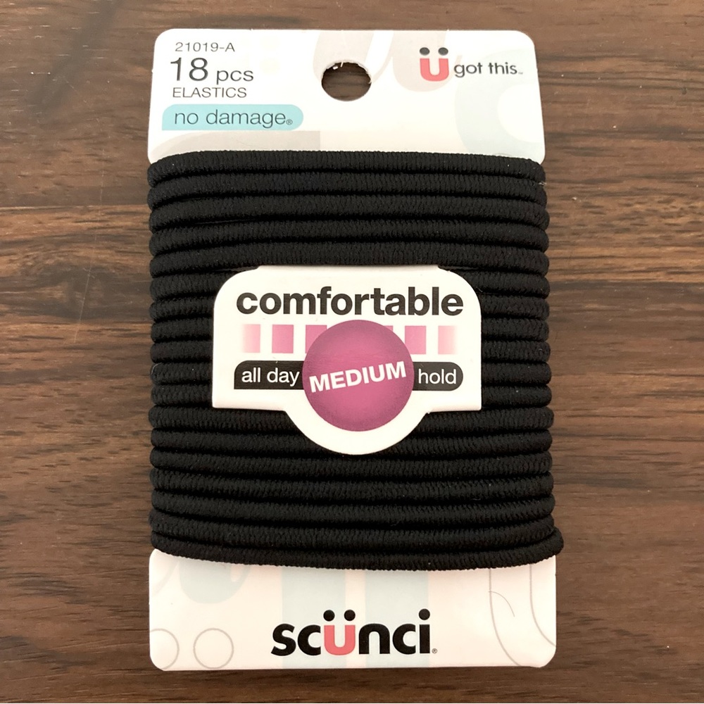 FREE w/ Bundle NWT Scunci 18 PCs Elastics Medium Hold Black Hairbands